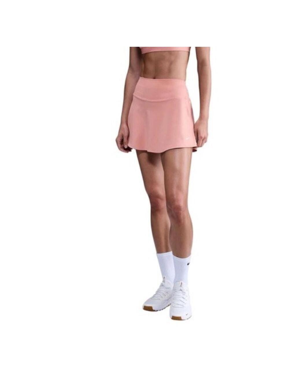 $50 WOMENS NIKE ONE DRI FIT SKIRT RUST PINK/WHITE IH8614-685-SIZE M